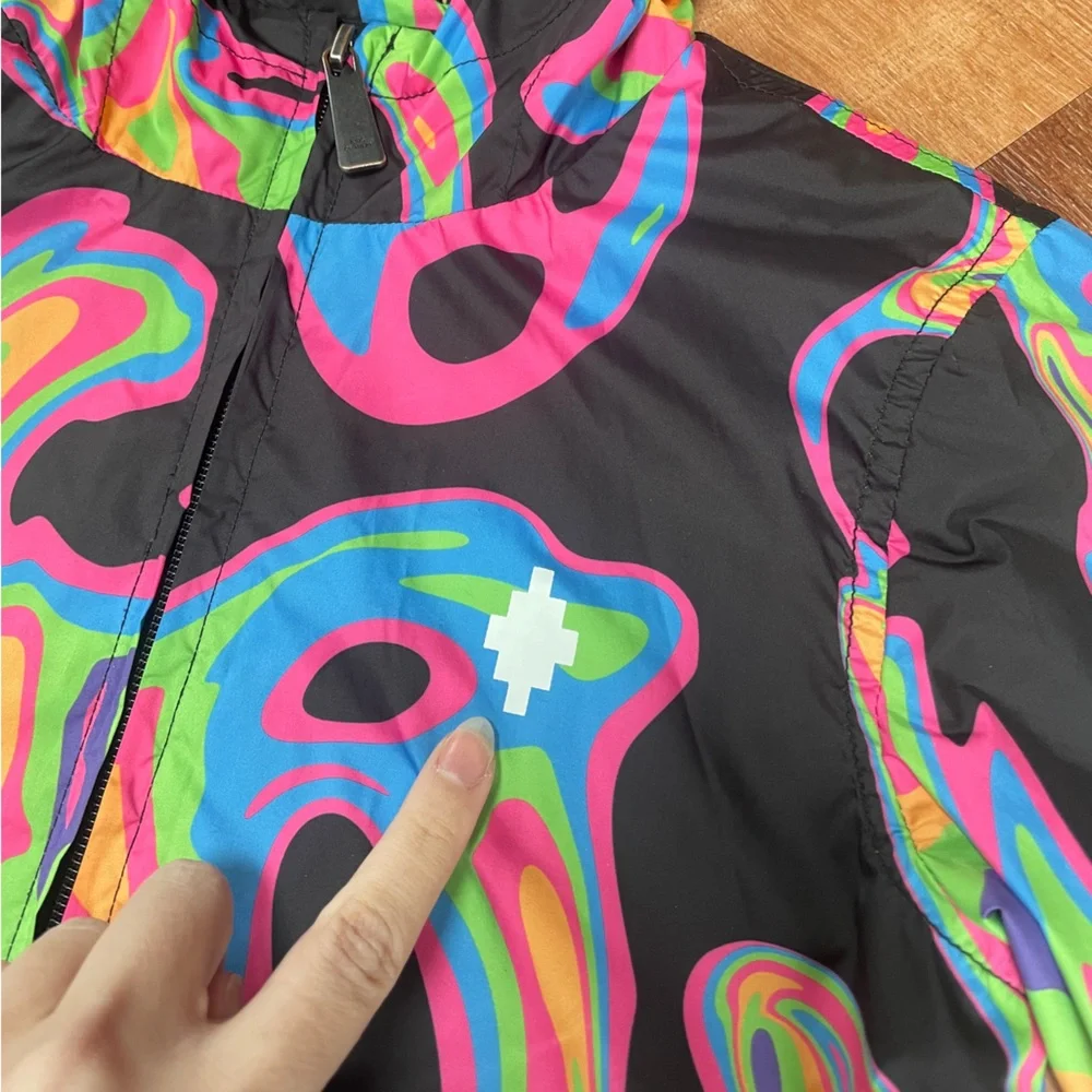 Marcelo Burlon Kids of Milan Girls Boys Windbreaker Jacket‎ Size 6Y Colorful Zip
